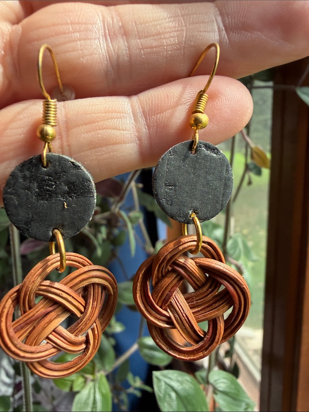 Handcrafted Rattan Knot Drop Earrings